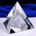 Clear Fengshui Hollow Pyramid Healing Crystal Wicca crafts Desk Paperweight