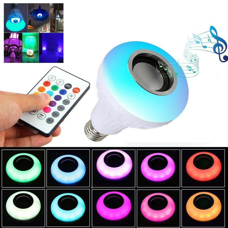 RGB Remote Control Wireless Bluetooth Music Bulb E27 12W Colorful Music Bulb Magic Bulbs LED Smart Light Home Decor Night Light
