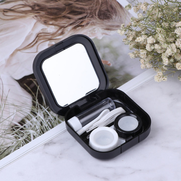 Moon Star Space Black With Mirror Contact Lens Case For Women Kit Holder Portable Contact Lenses Box