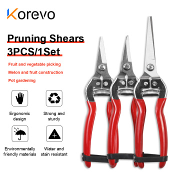 3PCS/1Set Garden pruning shears Scissors Gardening Plant Scissor Branch Hands Pruner Trimmer Tool for Tree/Flowers Trimming