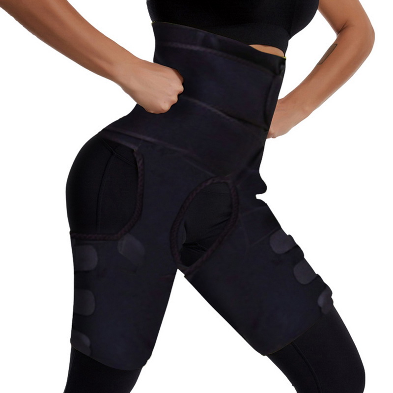 3 1 waist and thigh trimmer Double Compression Belt Leg Support Sweat Sauna Effect Neoprene Waist Trainer Butt Lifter Workout
