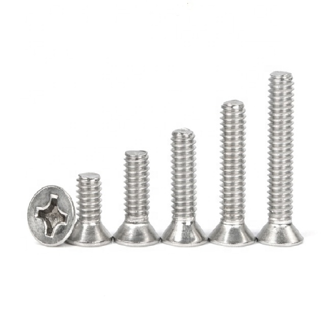 Phillips Screw Flat Head Stainless Steel 100pcs/lot UNC 6-32 3/8 1/2 5/8 3/4 7/8 1 Inch Machine Electrical *3/16 1/4 5/16