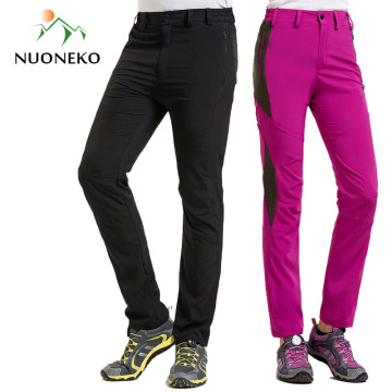 NUONEKO New Men Women's Outdoor Hiking Pants Elastic Quick Dry Waterproof Pants Camping Trekking Fishing Climbing Trousers PN33