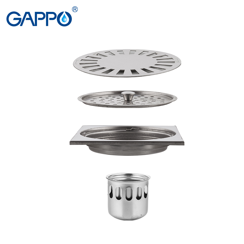 GAPPO Drains bathroom stopper stainless steel 15*15cm anti-odor shower drain strainer bathroom waste drains water drain