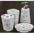 4 PC Of Ceramic Bath Set Flower Shaped