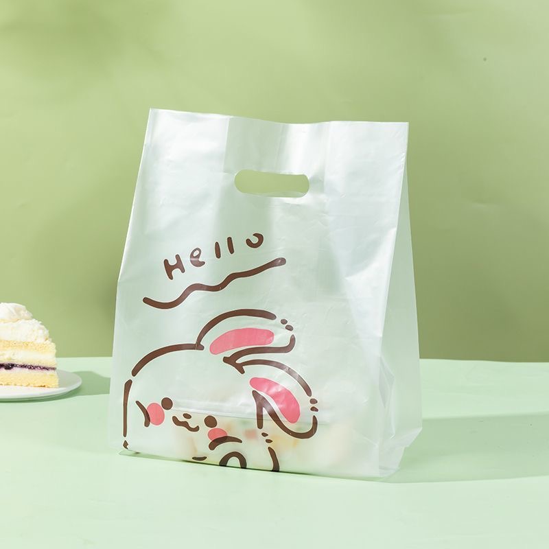 Cute Cartoon Rabbit Plastic Handheld Cake Packaging Bag1