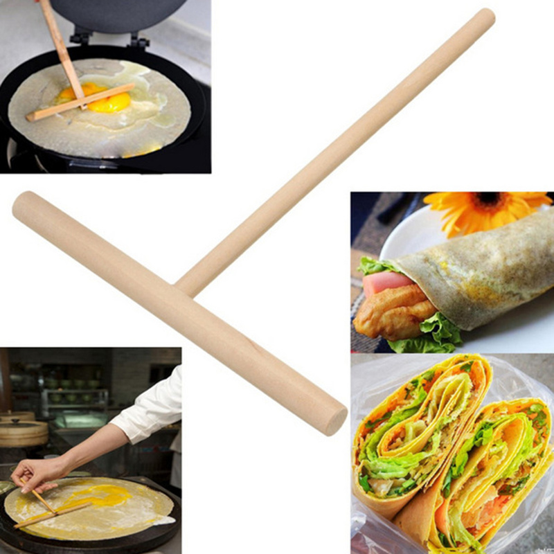 Chinese Specialty Crepe Maker Pancake Batter Wooden Spreader Stick Home Kitchen Tool Restaurant Canteen Specially Supplies
