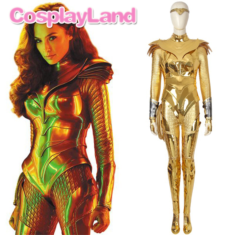 Wonder Woman 1984 Diana Prince Cosplay Costume Carnival Halloween Outfit Superhero Costume WW84 Diana Prince Battle Suit Gold