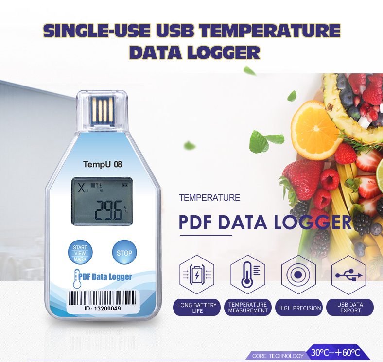 TempU08 Temperature Data Logger Newest PDF Report 