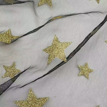 Colorful Star Glitter Mesh Skirts Fabric