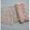 2 Meters Light Skin Pink Embroidered Motif Lace Nigeria Venice Fabric Lace Trim Tulle Lace 16cm