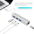 KEBIDU USB C HUB Gigabit Ethernet Rj45 Lan Adapter USB Type C to USB 3.0 HUB 10/100/1000 Network Card for MacBook