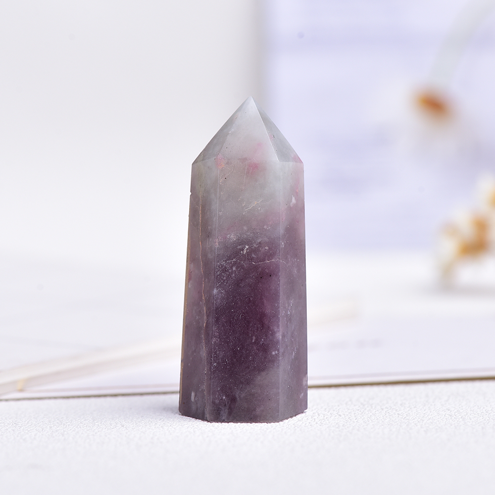 35-45mm 1PC Natural Plum blossom tourmaline crystal point for Home Decoration Mineral DIY Gift