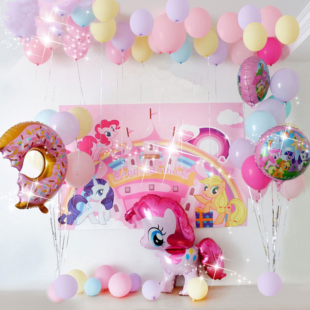 1PC Pink Horse Little Pony Unicorn Foil Balloons Helium Balloon Kids Toys Wedding Birthday Animal Party Decor Supplies