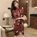 Women Sexy Elegant Formal Dress Print Improved Cheongsam Traditional Chinese Style Retro Qipao Carnival Banquet Party Costumes