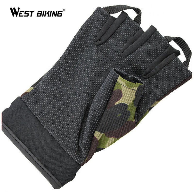 WEST BIKING Mens Women's Breathable Mesh Cycling Gloves Non-Slip GEL Pads Mittens Summer Sports Wear Short Half Finger Gloves