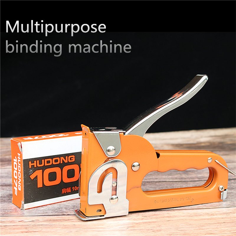 Multi-purpose manual stapler Heavy-duty binding Wooden board and leather tacker Contains 2500 staples Office woodwork binding