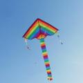 Large Colorful Rainbow Kite Long Tail Nylon Outdoor 30m Surf Kids Toys Flying Kid With Kite Kites Outdoor Line For Children I3E5