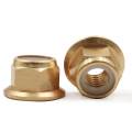 10PCS/lot M2 M2.5 M3 M4 M5 M6 M8 Brass DIN6926 flange nylon insert lock nut not Copper