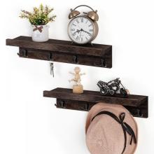 Wall Mounted Coat Rack with Metal Hooks