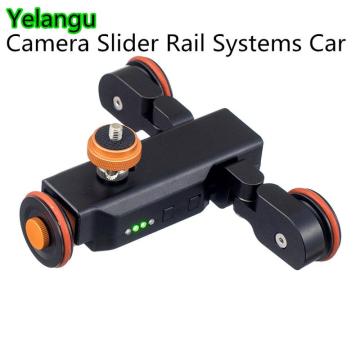 Yelangu L4 Camera Slider Dolly Car Rail Systems Time Lapse Electric Motorized Dolly Car For Smart Phone Camcorder Dslr Camera