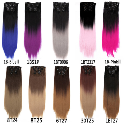 Alileader Wholesale 22inches 26 Colors Straight 16 Clips High Quality Premium Fiber Synthetic Wigs Clip In Hair Extensions Supplier, Supply Various Alileader Wholesale 22inches 26 Colors Straight 16 Clips High Quality Premium Fiber Synthetic Wigs Clip In Hair Extensions of High Quality