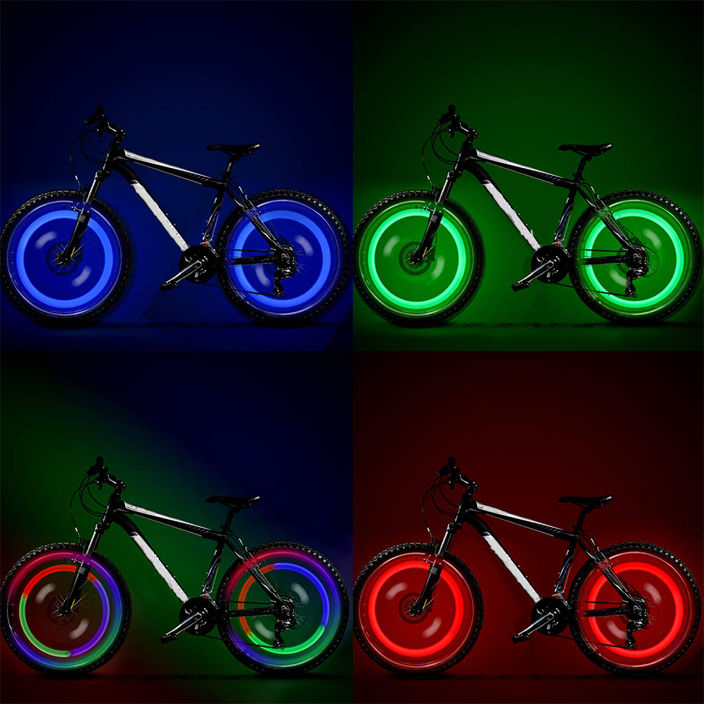 Bicycle Wheels Lights Waterproof Bike Spoke Light LED Neon Tire Flash Lamp Riding Accessories 4pcs