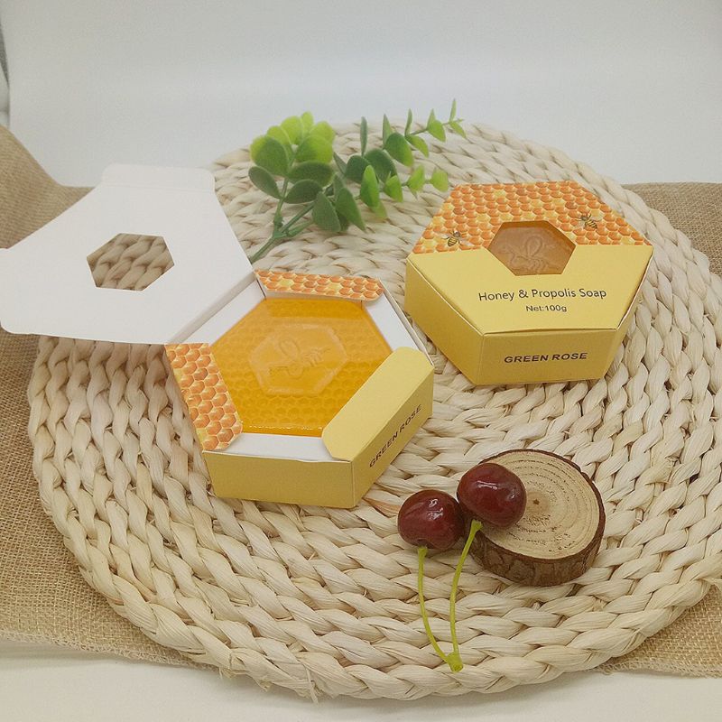100g Handmade Honey Soap Deep Cleansing Face Whitening Moisturizing Oil-Control GXMC