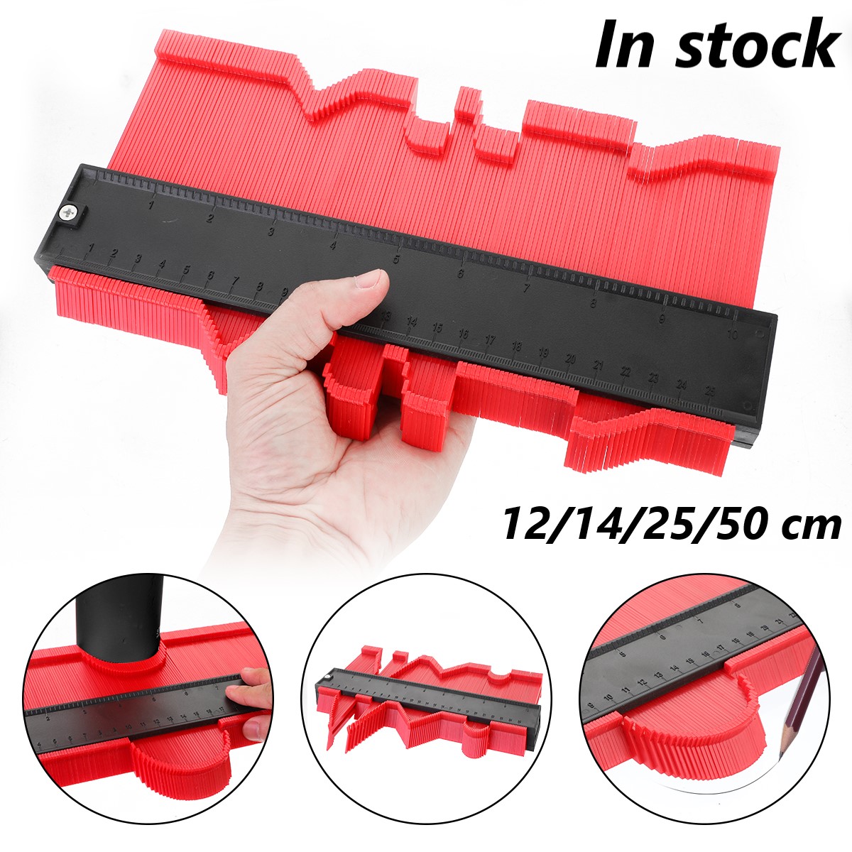 12/14/25/50 cm Contour Gauge Plastic Profile Copy Contour Gauges Standard Wood Marking Tool Tiling Laminate Tiles Tools new