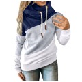 Print Patchwork Hooded Sweatshirt Gradient Long Sleeve Hoodies Women Drawstring Harajuku Sweatshirts Autumn Hoodies Tops C17