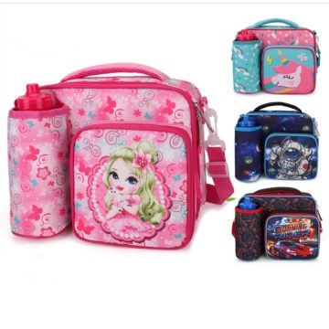 Princess Children Lunch Food Box Bag With Cup Cover Fashion Insulated Thermal Food Picnic Lunch Bag for kid Cooler Tote Bag Case