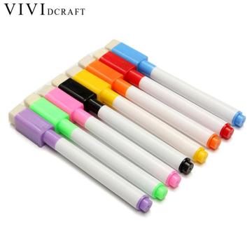 Vividcraft 8 pcs/lot Erasable Whiteboard Pen Dry Erase White Board Marker Eraser 8 Colors Office Easy Papelaria Pen for Children