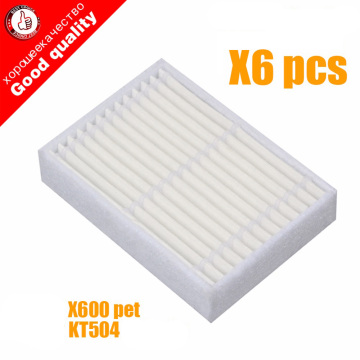 6pcs High quality replacement HEPA Filter for Panda X600 pet Kitfort KT504 for Robotic Robot Vacuum Cleaner accessories