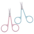 1PC Random Color Stainless Steel Eyebrow Eyelashes Nose Hair Trim Scissor Sharp Ponit Curve Tip Eyebrow Scissor Makeup Scissor