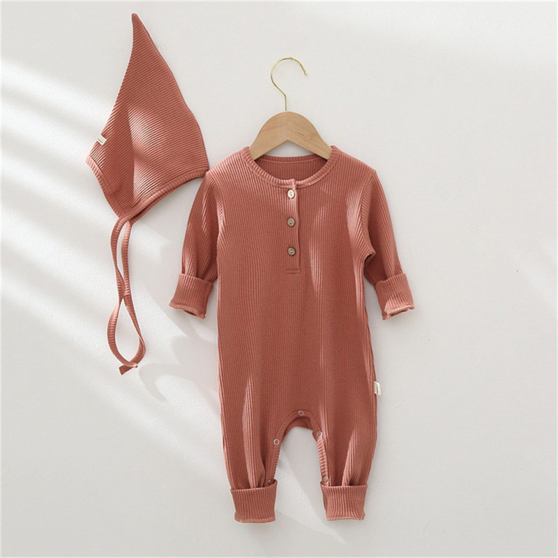 Baby Rompers Boy Girls Sets Infant Clothes Autumn NewBorn Baby Rompers Ribbed Kids Jumpsuit Pajamas Winter Newborn Clothes