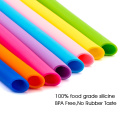 8pcs Reusable Silicone Straws Food Grade Silicone Flexible Bent Straight Drinking Straws With Cleaner Brush Party Bar Accessory