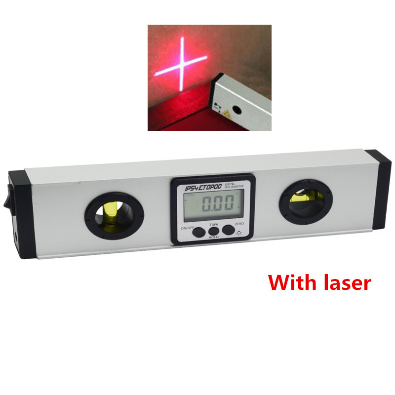 Spirit Level 600mm 400mm Digital Laser Level Ruler Angle Gauge Finder Horizontal Vertical Cross Line Laser Leveler