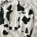 Gaganight Kawaii Cow Print Women Jeans Jacket Spring Autumn Fashion Girls Coat Outwear Tops Denim Jackets Chic Casual Loose 2020