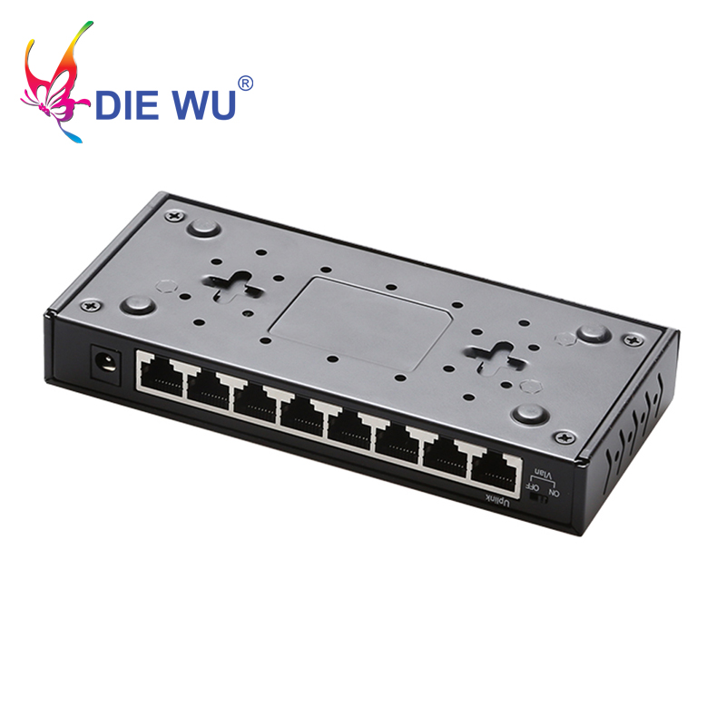 8 Port Gigabit Ethernet Network Switch 10/100/1000Mpbs HUB Desktop LAN Switcher Adapter Metal case