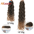 AliLeader 12 18 Inch Crochet Nu Locs Braiding Hair Crochet Synthetic Hair Ombre Brown Black Faux Locs Curly Crochet African Root