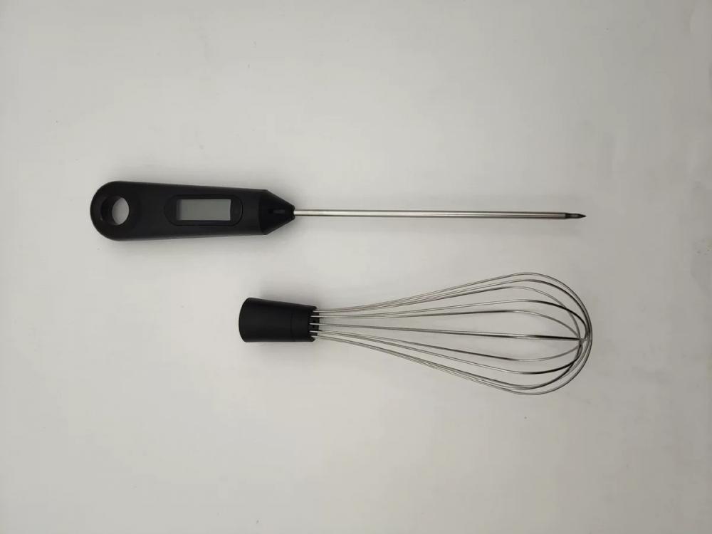 2 in 1 Convenient Digital Meat Thermometer Food Thermometer Eggbeater Stainless Steel Whisk for Cooking