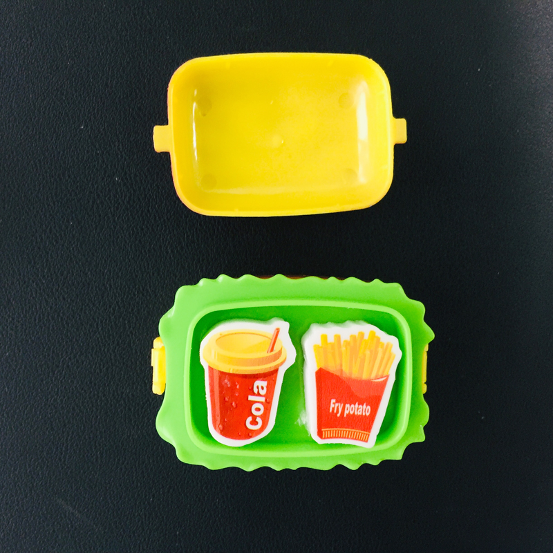 1pc Hamburger Shaped Pencil Sharpener + 2pcs Eraser School Office Supply Stationery Kids Promotion Gift