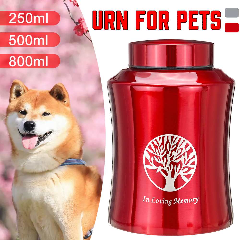 250/500/800ml Pet Memorial Urn Cremation Mini Urns for Pet/ Human Ashes Casket Funeral Stainless Steel Cremation Storage Jar