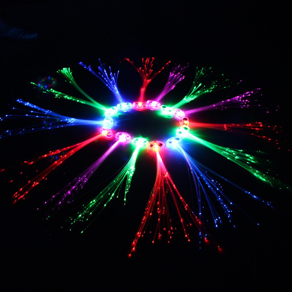 1pcs Flashing Fiber Optic Hair Braid Light Up Glow Party Favors Supplies Barrettes Accessories Luminous Toys