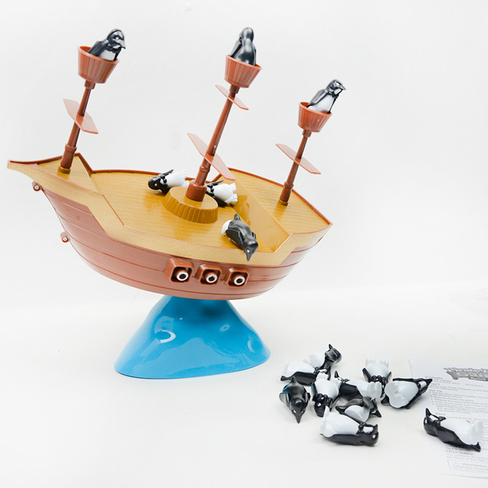 Kids Balancing Board Game Toy Funny Pirate Boat Penguin Balancing Board Game Desktop Interactive Kids Toy
