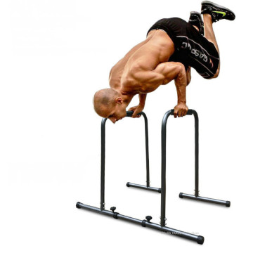 Multi-function Single Parallel Bars Dip Stand Station with Safety Connector for Triceps Dips, Heavy Duty Dip Stand Push-up Stand