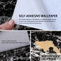 10M Black Marble Paper Granite Wallpaper Self Adhesive Counter Top Removable Film Vinyl Peel-Stick Shelf Liner DIY Contact paper