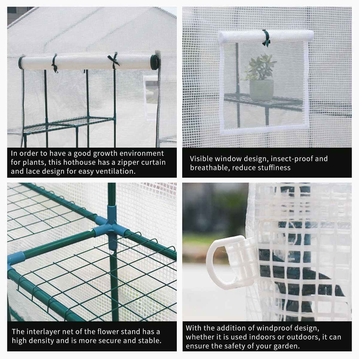 Portable Greenhouse With Shelf Cover PVC Material Plants Flower House Outdoor Tent House Waterproof Cold resistant 186x120x190cm