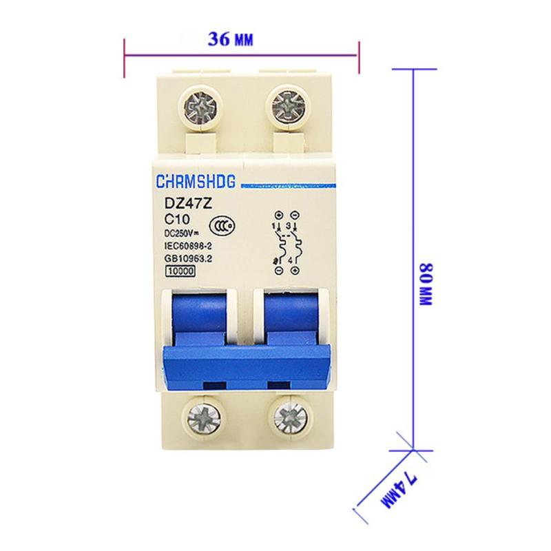 DZ47Z-63/2P Photovoltaic DC Circuit Breaker Lightweight and Delicate Leakage/Short Circuit Protection Home Essential Supplies