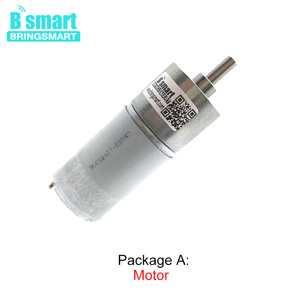 Bringsmart Large Power Electric Motor Speed Reduction 37GB555 12v Miniature DC Deceleration Motor 24v Metal Gearbox Reversed